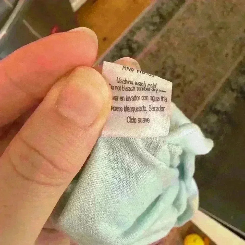 Poof women’s teal striped gold top lightweight cotton shirt fitted size Large - Picture 8 of 10